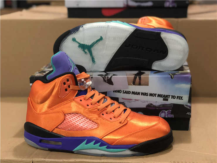 2020 Air Jordan 5 Tucker Orange Purple Black Shoes - Click Image to Close